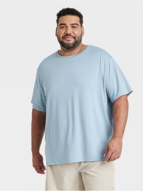 Men's Relaxed Fit Performance Crew Neck T-Shirt by All in Motion- Light Blue 2XL